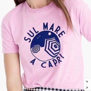 J. Crew Pink Cotton Sul Mare A Capri T-Shirt Size S